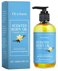 Scented body oil vanilla for skin and facial